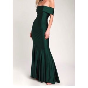 LuLus* Forest green prom, wedding guest dress